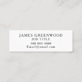 最小主義の会社名のモダンな名刺 スキニー名刺 (裏面)