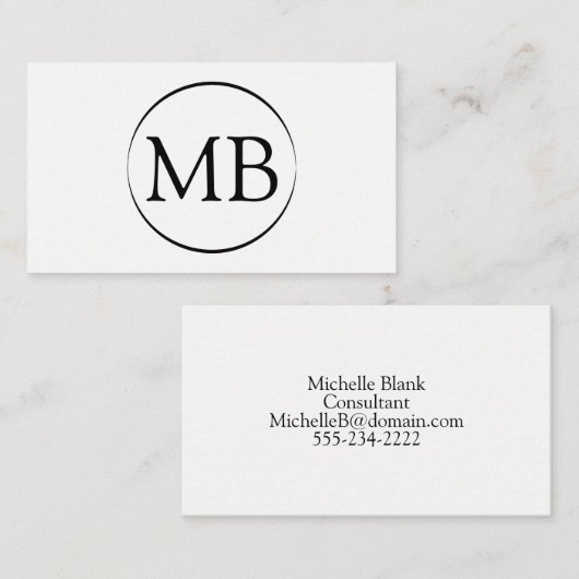 最小主義の円の名刺 名刺 (正面/裏面)