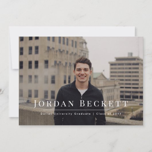 最小主義の卒業の写真の発表 案内状 (正面)