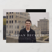 最小主義の卒業の写真の発表 案内状 (正面/裏面)