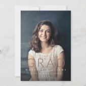 最小主義の卒業生の写真の卒業のパーティの招待状 招待状 (正面)