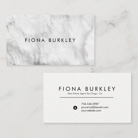最小主義の大理石の質の名刺 名刺 (正面/裏面)