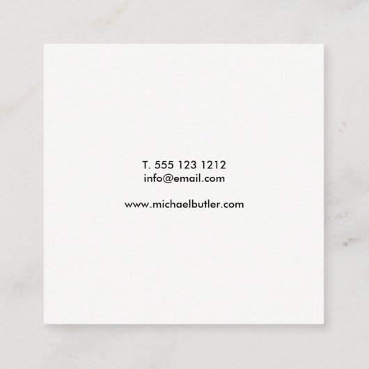 最小主義の専門のエレガントな黒 スクエア名刺 (裏面)