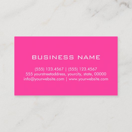 最小主義の専門のショッキングピンクのモノグラム 名刺 (裏面)