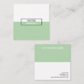 最小主義の専門のシンプルのゆとりの緑 スクエア名刺 (正面/裏面)
