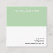 最小主義の専門のシンプルのゆとりの緑 スクエア名刺 (裏面)