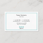 最小主義の専門のターコイズの名刺 名刺 (裏面)