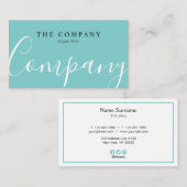 最小主義の専門のターコイズの名刺 名刺 (正面/裏面)