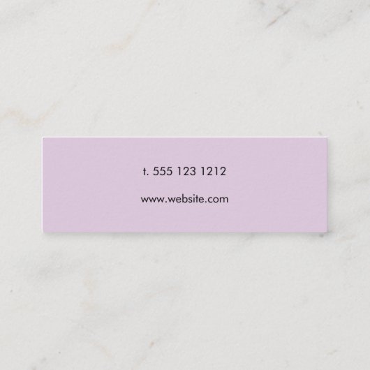 最小主義の専門のパステル調の紫色 スキニー名刺 (裏面)