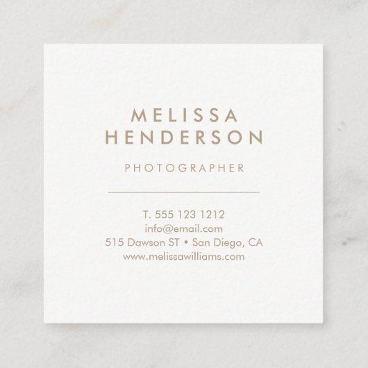 最小主義の専門のモダンな緑 スクエア名刺 (裏面)