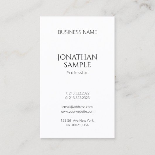 最小主義の専門のモダンな縦のテンプレート 名刺 (正面)