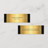 最小主義の専門のモダンな黒および金ゴールド スキニー名刺 (正面/裏面)