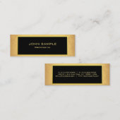 最小主義の専門のモダンな黒および金ゴールド スキニー名刺 (正面/裏面)