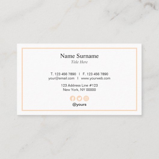 最小主義の専門のモモのパフの名刺 名刺 (裏面)