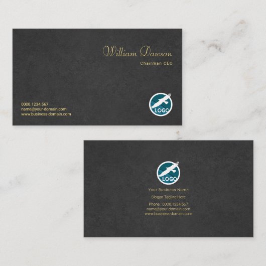 最小主義の専門の企業のな灰色のグランジなCEO 名刺 (正面/裏面)
