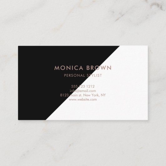 最小主義の専門の白黒 名刺 (裏面)