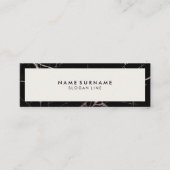 最小主義の専門の黒い大理石のボーダーアイボリー スキニー名刺 (正面)