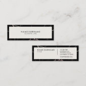最小主義の専門の黒い大理石のボーダーアイボリー スキニー名刺 (正面/裏面)