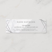 最小主義の幾何学的な大理石の灰色の銀製の割引 スキニー名刺 (裏面)