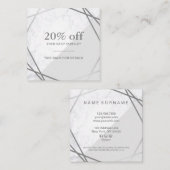 最小主義の幾何学的な大理石の灰色の銀製の割引 スクエア名刺 (正面/裏面)