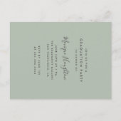 最小主義の手書きの一流の写真の卒業パーティー インビテーションポストカード (裏面)