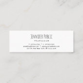 最小主義の手書きの原稿のモダンのテンプレート スキニー名刺 (裏面)