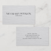 最小主義の文字のエレガントな織り目加工のコンサルタント 名刺 (正面/裏面)