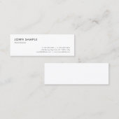 最小主義の明白でモダンでエレガントで粋なデザイン スキニー名刺 (正面/裏面)
