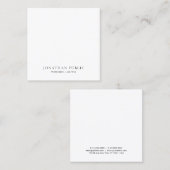 最小主義の明白でモダンな専門のシックなシンプル スクエア名刺 (正面/裏面)