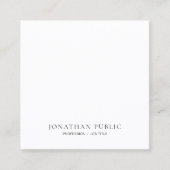 最小主義の明白でモダンな専門のシックなシンプル スクエア名刺 (正面)