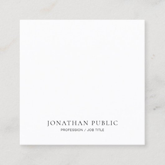 最小主義の明白でモダンな専門のシックなシンプル スクエア名刺 (正面)