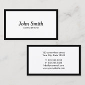 最小主義の明白で黒いボーダーキャスティング・ディレクター 名刺 (正面/裏面)