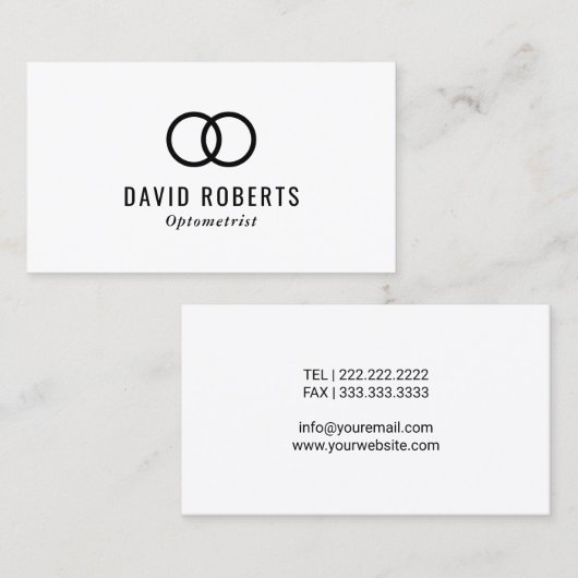 最小主義の検眼医の眼科医 名刺 (正面/裏面)