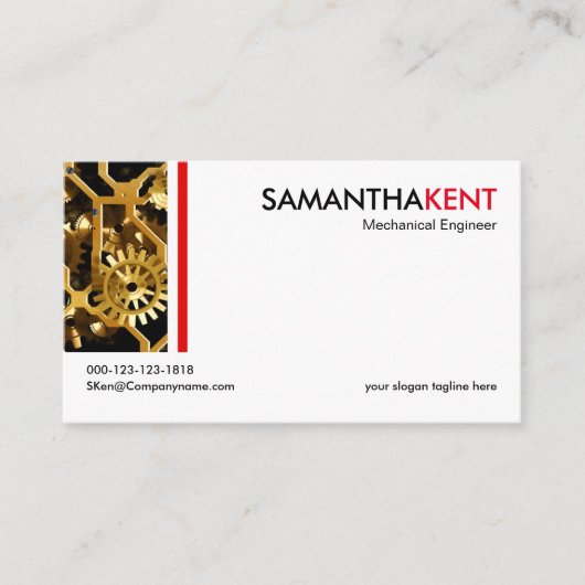 最小主義の機械ダイヤルの機械工学者 名刺 (正面)