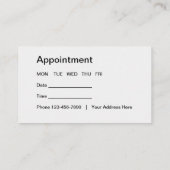 最小主義の歯科医のオフィスのアポイントメント 名刺 (裏面)