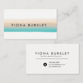 最小主義の水彩画のブラシの打撃の名刺 名刺 (正面/裏面)