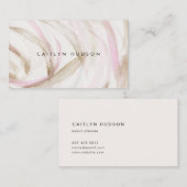 最小主義の水彩画の名刺の赤面および金ゴールド 名刺 (正面/裏面)