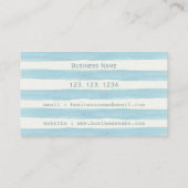 最小主義の淡いブルーの水彩画は縞で飾ります 名刺 (裏面)