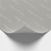 最小主義の灰色の幸せな休日の書道のギフト ラッピングペーパー (角)