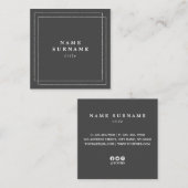 最小主義の灰色の銀製の正方形の名刺 スクエア名刺 (正面/裏面)