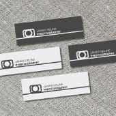 最小主義の灰色の陰刻アイコン写真撮影 スキニー名刺