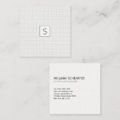 最小主義の点々のあるなパターンモダンでシンプルなモノグラム スクエア名刺 (正面/裏面)