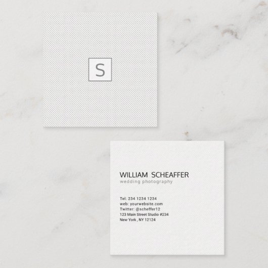 最小主義の点々のあるなパターンモダンでシンプルなモノグラム スクエア名刺 (正面/裏面)