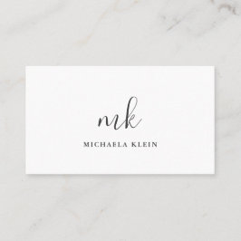 最小主義の白い及び灰色の原稿のモノグラム 名刺