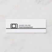 最小主義の白い灰色ラインアイコン写真撮影 スキニー名刺 (正面)