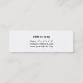 最小主義の白い灰色ラインアイコン写真撮影 スキニー名刺 (裏面)