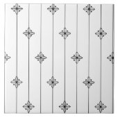 最小主義の白く黒く幾何学的なパターン タイル (正面)