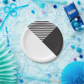 最小主義の白黒のストライプのパーティー ペーパープレート (パーティー)