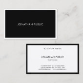 最小主義の白黒のモダンでエレガントで明白な上品 名刺 (正面/裏面)