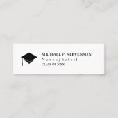 最小主義の白黒の卒業のネットワーキング コーリングカード (正面)